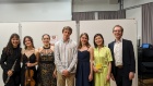 Mit Mitwirkenden des Konzerts, Sara Nogueroles (Oboe), Inés Le Martret (Violine), Maria Giuliana Seguino (Sopran), Thomas Quarré (Komponist), Johanna Schumertl (Sopran), Dr. Meihui Yu (Germanistische Mediävistin), Julian Ritschel (Piano)